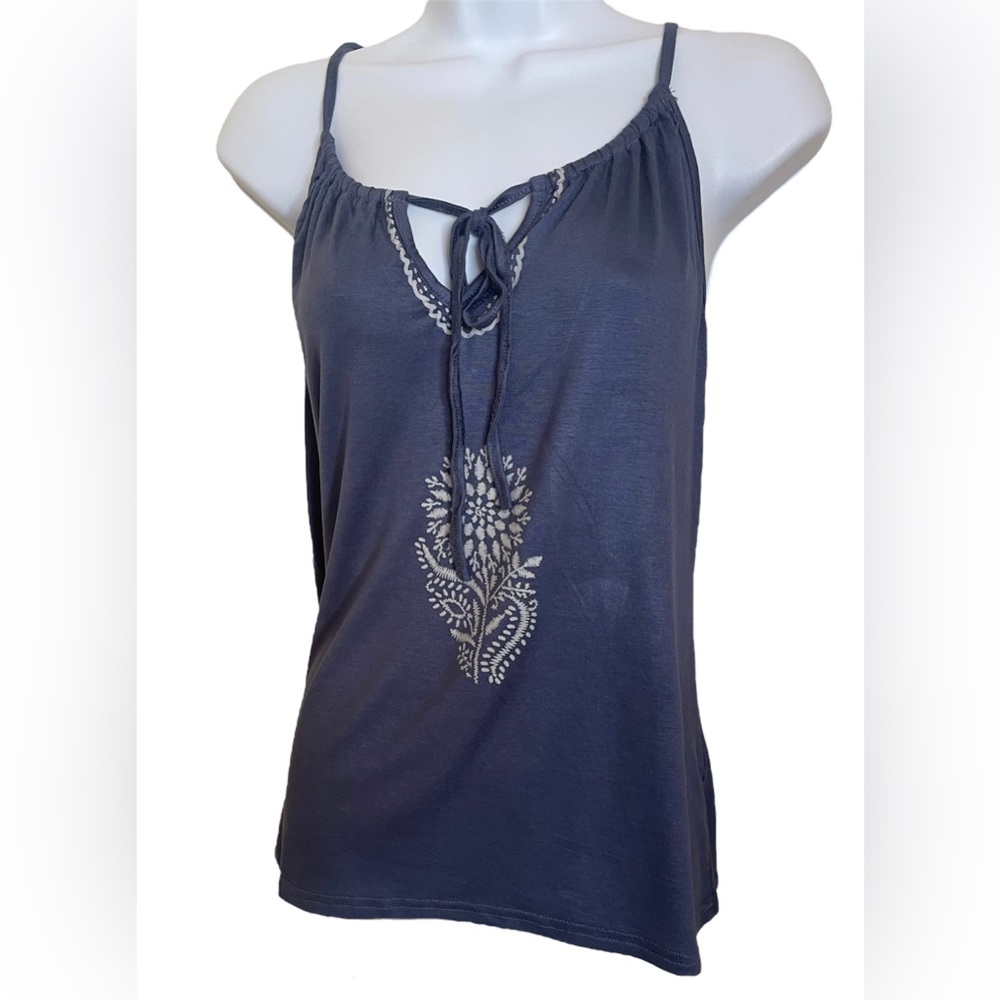 Beautiful Blue with White Flower Woman’s Summer Top.